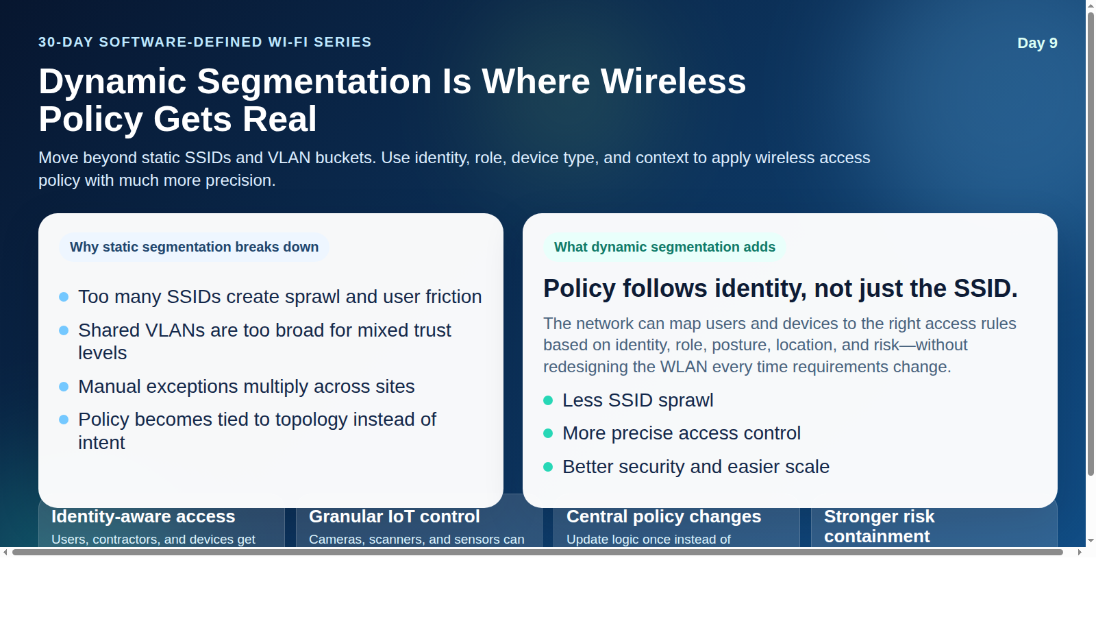 Dynamic Segmentation Is Where Wireless Policy Gets Real infographic